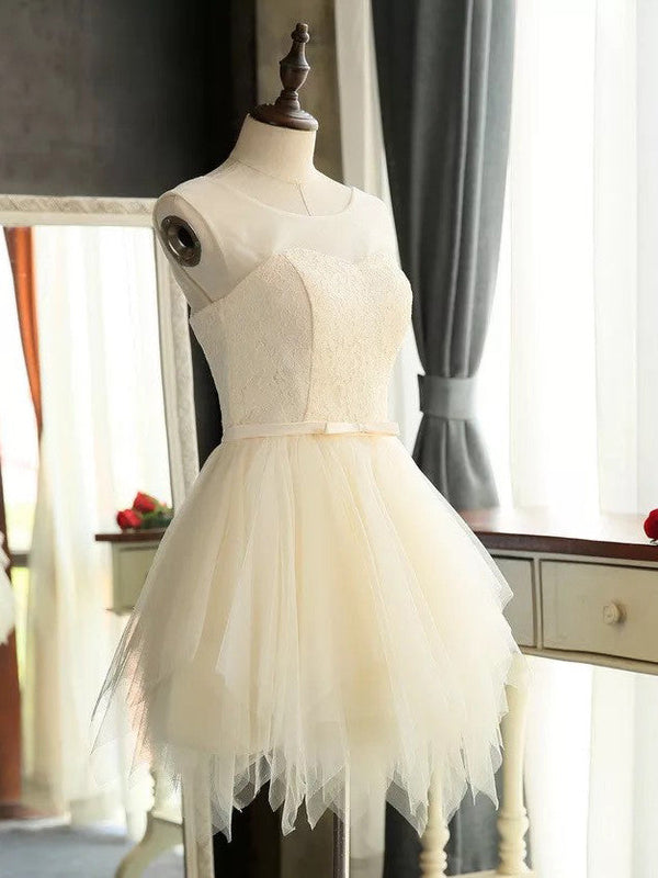 Homecoming Dress Chic Lace-up Scoop Tulle Short Prom Dress Party Dress Homecoming Dress BabaMila