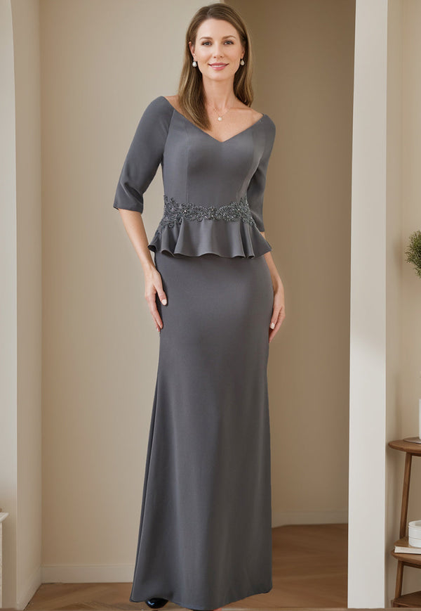 Trumpet/Mermaid V-Neck Mother Of The Bride Dresses with Ruffles & Appliques BabaMila