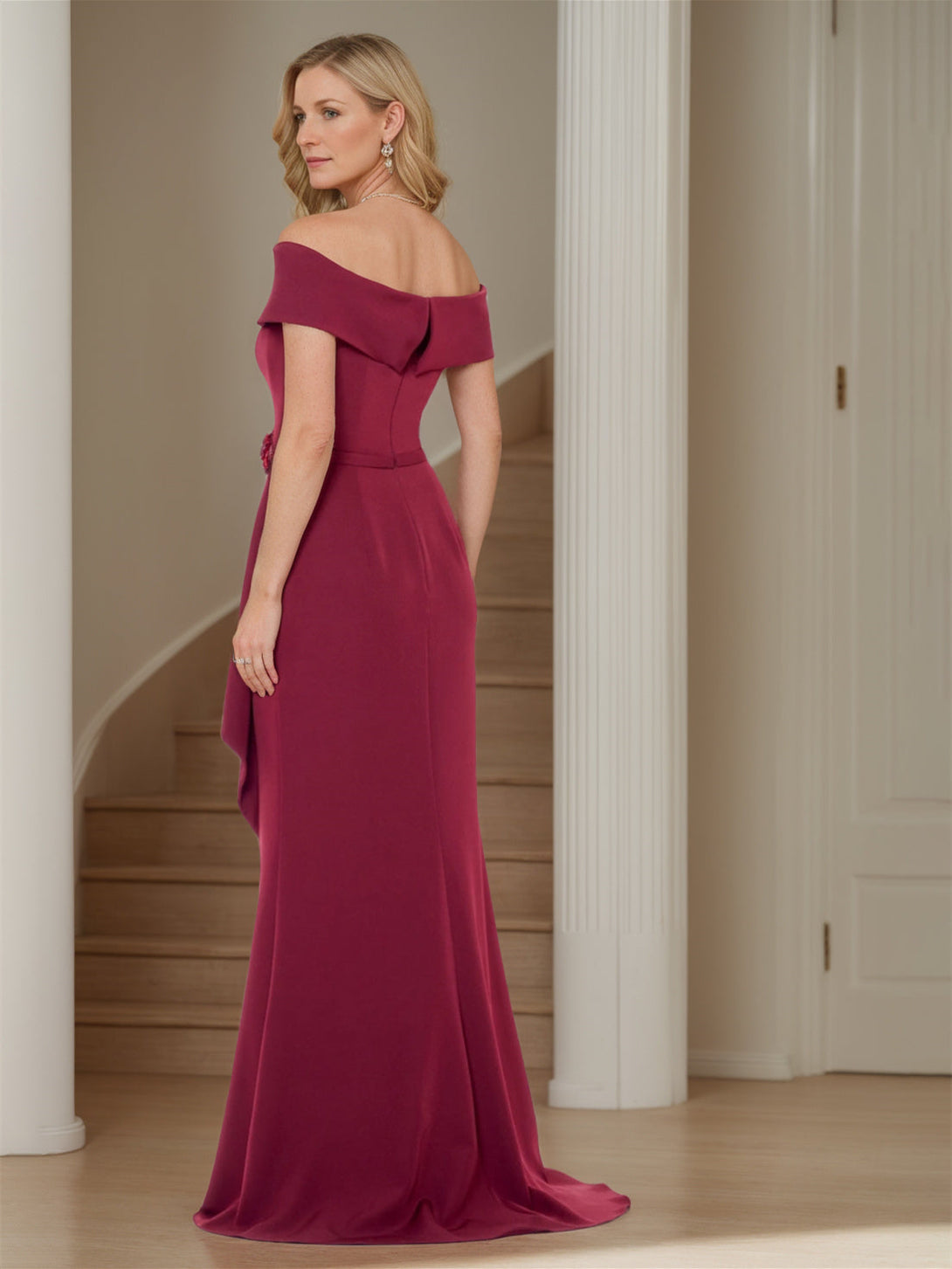 Mermaid/Trumpet Off-The-Shoulder Sleeveless Floor-Length Mother Of The Bride Dresses BabaMila