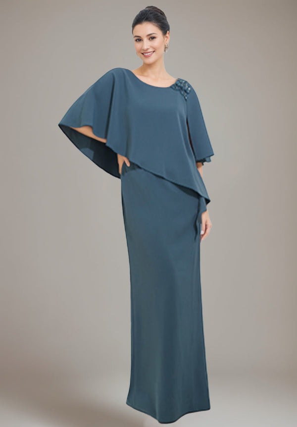 Sheath/Column Scoop Neck Mother Of The Bride & Groom Dresses with Appliques & Beadings BabaMila