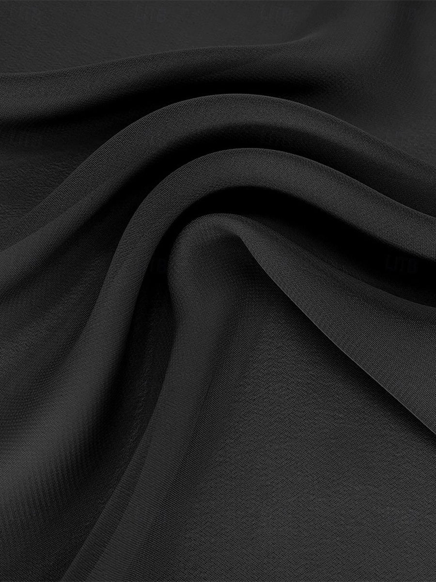 Sheath/Column V-Neck Elastic Chiffon Short Sleeves Long Prom Dresses with Ruffles BabaMila