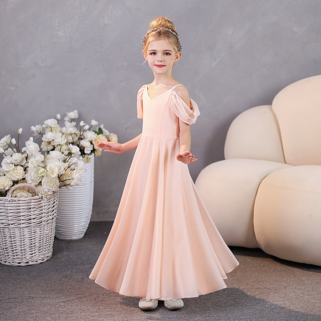 Girls Birthday Dresses Chiffon Floor-Length Junior Bridesmaid Dress/Party Dresses Gidiondress