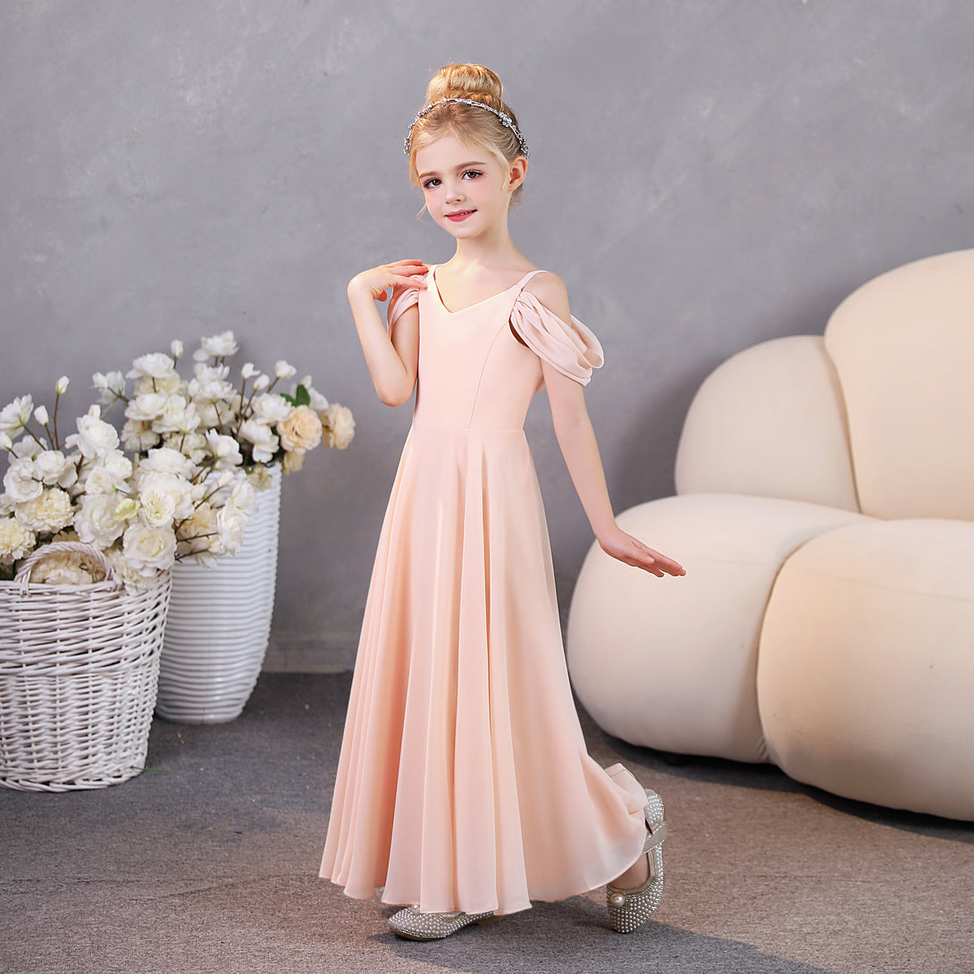 Girls Birthday Dresses Chiffon Floor-Length Junior Bridesmaid Dress/Party Dresses Gidiondress
