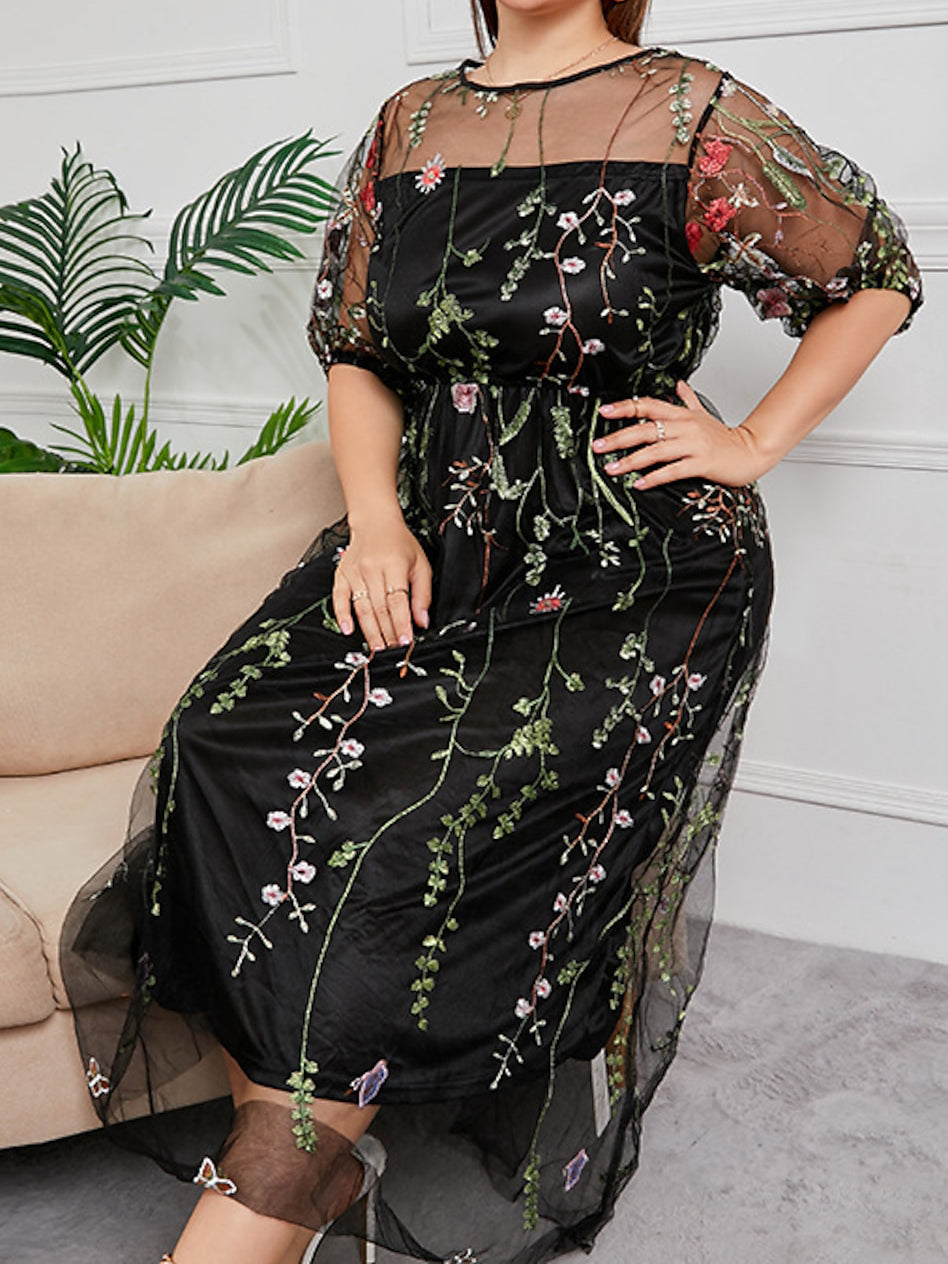 A-Line/Princess Embroidery Tulle Mother Of The Bride Dresses BabaMila