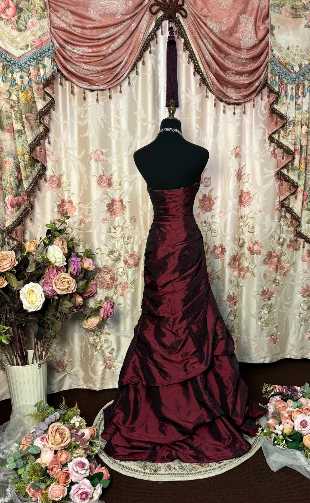 Trumpet/Mermaid Strapless Sweetheart Neck Floor-Length Taffeta Prom Dresses with Beads/Ruffles BabaMila