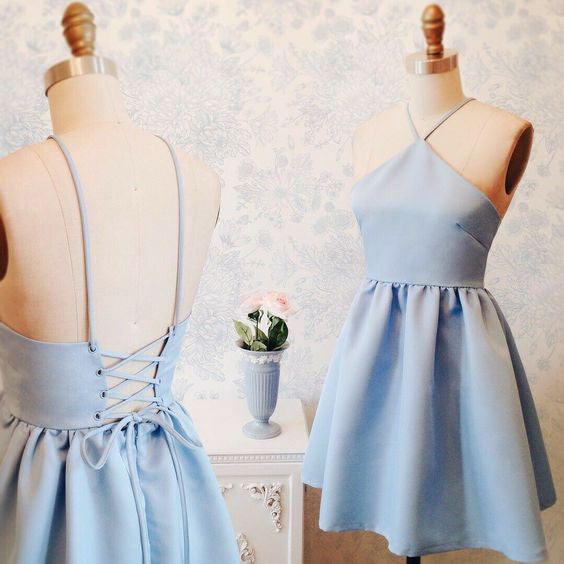 Homecoming Dress Sexy Halter Lace-up Short Prom Dress Party Dress Homecoming Dress BabaMila