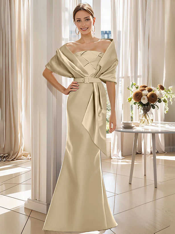 A-Line/Princess One-Shoulder Sleeveless Floor-Length Mother Of The Bride Dresses With Split Side BabaMila