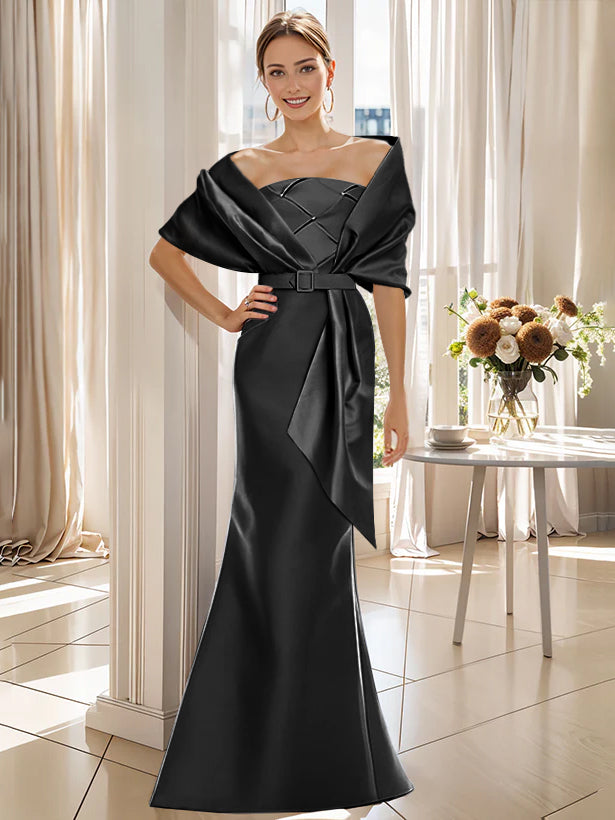 A-Line/Princess One-Shoulder Sleeveless Floor-Length Mother Of The Bride Dresses With Split Side BabaMila