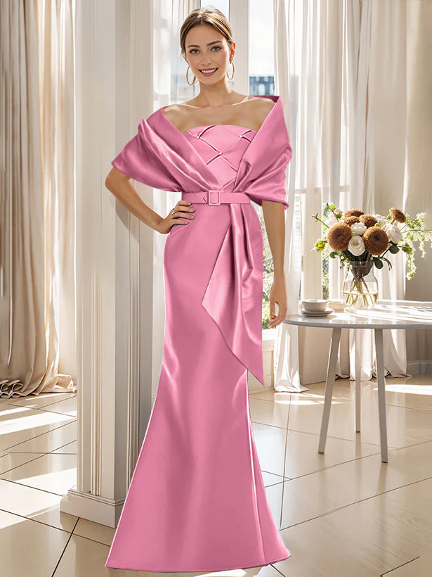 A-Line/Princess One-Shoulder Sleeveless Floor-Length Mother Of The Bride Dresses With Split Side BabaMila