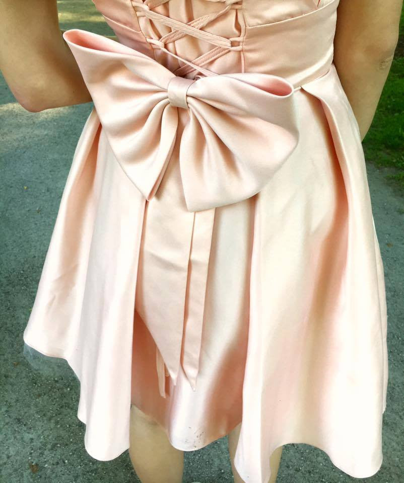 Homecoming Dress Strapless Champagne Short Prom Dress Party Dress BabaMila