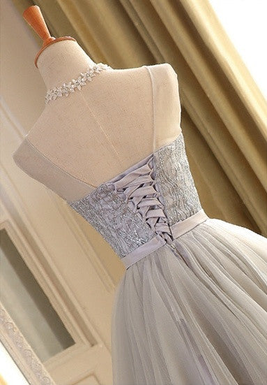 Homecoming Dress Silver Bowknot Lace-up Short Prom Dress Party Dress BabaMila