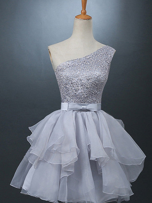 Homecoming Dress One Shoulder Bowknot Short Prom Dress Party Dress Homecoming Dress BabaMila