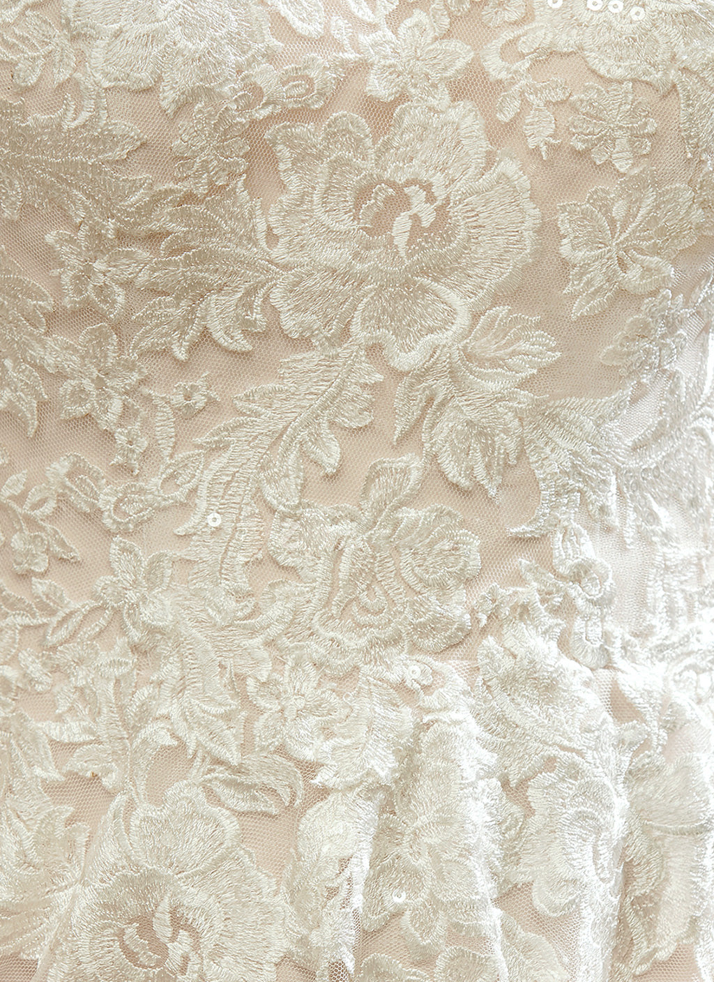 A Line/Princess V-Neck 3/4 Length Sleeves Floor-length Wedding Dress with Lace Embroidery BabaMila