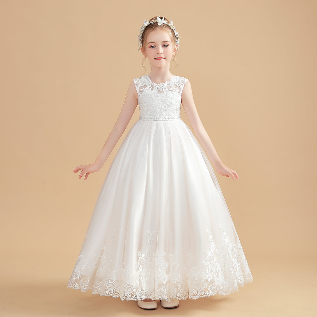Charming Sleeveless Ball-Gown/Princess Flower Girl Dresses With Lace Applique Gidiondress