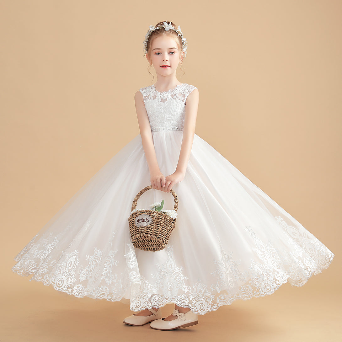 Charming Sleeveless Ball-Gown/Princess Flower Girl Dresses With Lace Applique Gidiondress