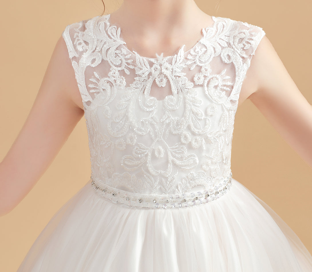 Charming Sleeveless Ball-Gown/Princess Flower Girl Dresses With Lace Applique Gidiondress