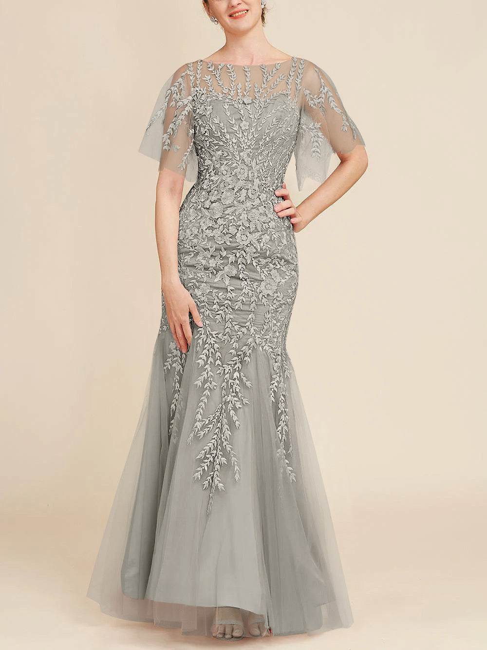A-Line/Princess One-Shoulder Sleeveless Floor-Length Mother Of The Bride Dresses With Split Side BabaMila