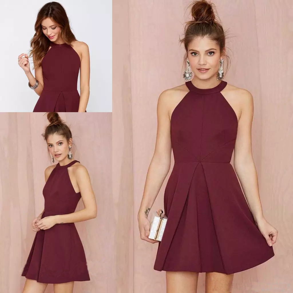 Homecoming Dress Cheap Burgundy Short Prom Dress Party Dress BabaMila