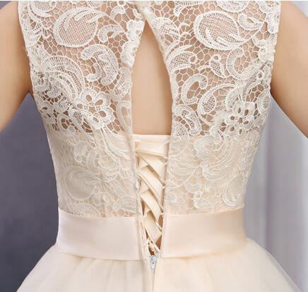 Homecoming Dress Bowknot Lace Short Prom Dress Party Dress BabaMila