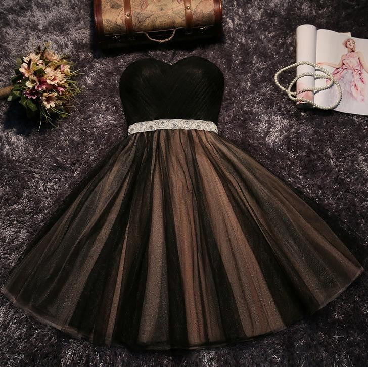 Homecoming Dress Strapless Ribbons Belt Short Prom Dress Party Dress Homecoming Dress BabaMila