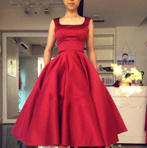 Homecoming Dress Satin Burgundy Bowknot Short Prom Dress Party Dress BabaMila