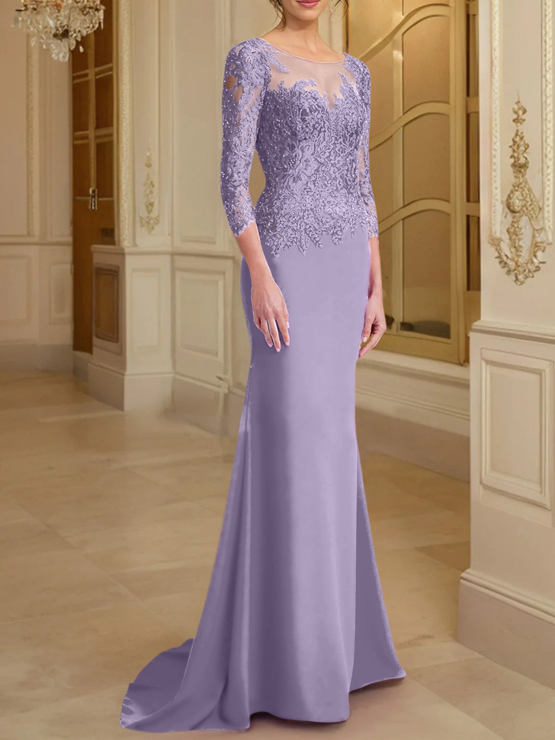 A-Line/Princess One-Shoulder Sleeveless Floor-Length Mother Of The Bride Dresses With Split Side BabaMila