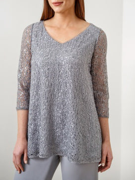 Chiffon V-Neck 3/4 Sleeves Mother Of The Bride Pantsuits With Sequins BabaMila