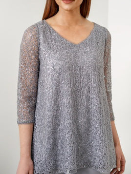 Chiffon V-Neck 3/4 Sleeves Mother Of The Bride Pantsuits With Sequins BabaMila