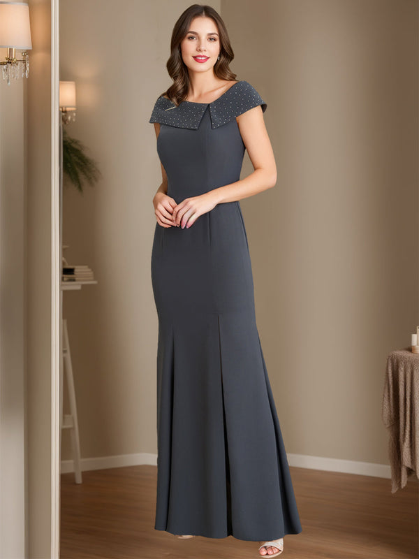 Trumpet/Mermaid Cowl Neck Floor-Length Mother Of The Bride & Groom Dresses With Rhinestone BabaMila