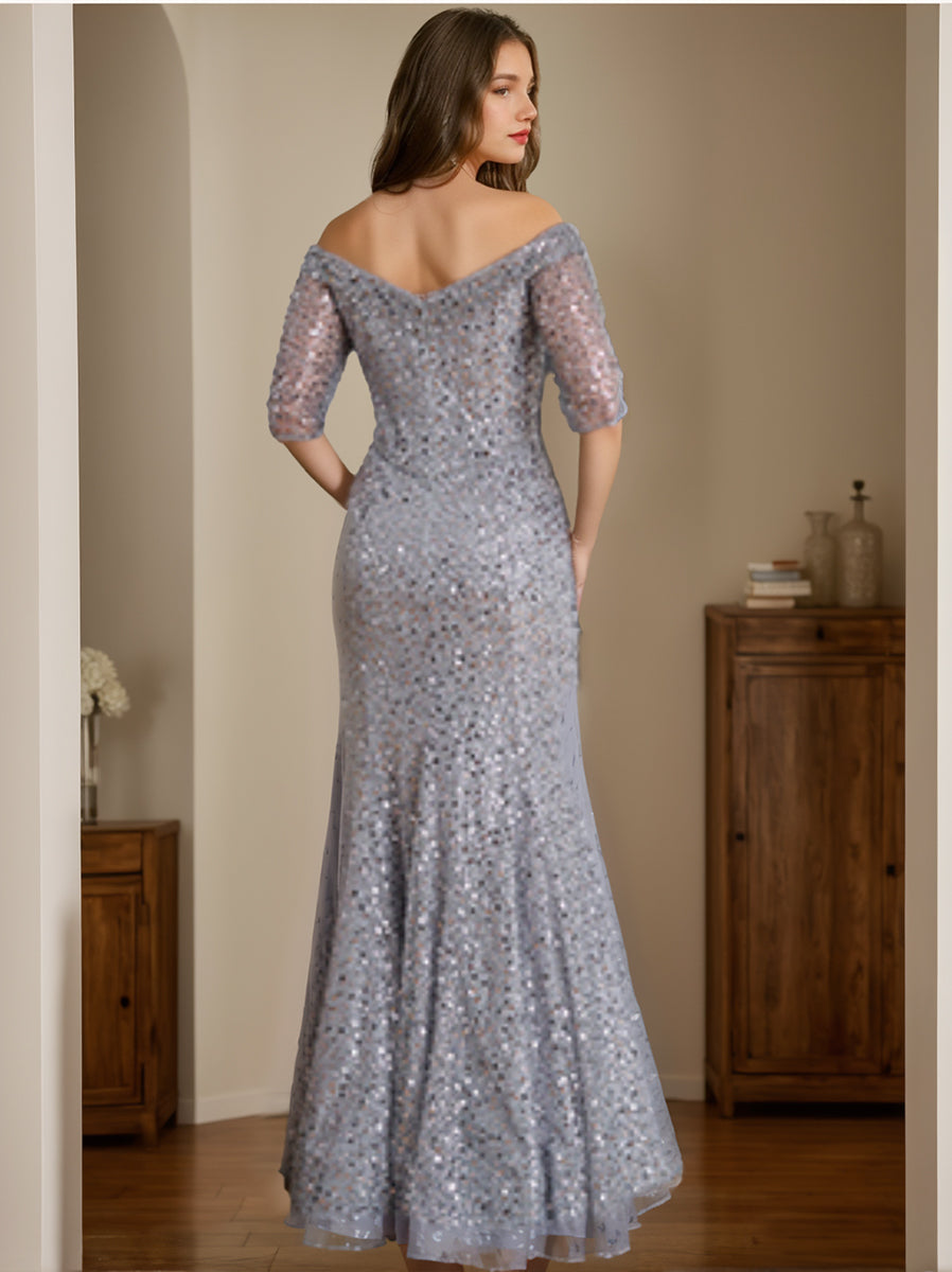 Trumpet/Mermaid Off-The-Shoulder Half Sleeves Mother Of The Bride & Groom Dresses BabaMila