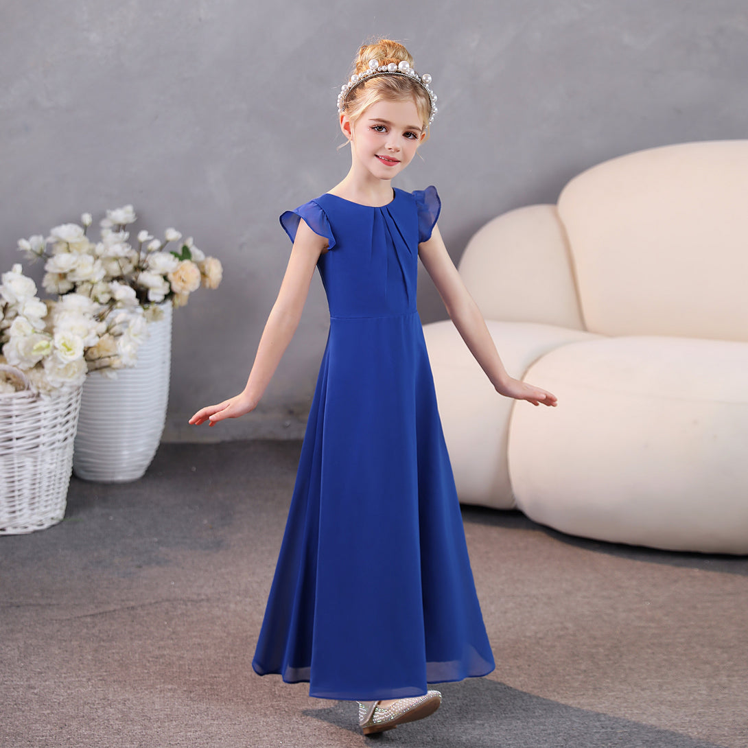 Girls Dresses Junior Bridesmaid Dress Chiffon Floor-Length Party Dresses Gidiondress
