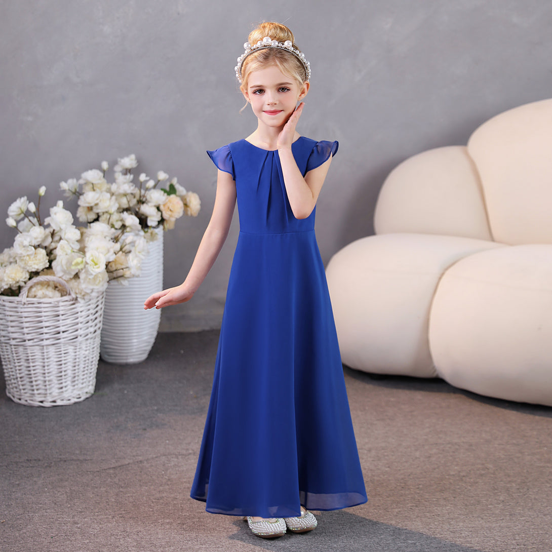 Girls Dresses Junior Bridesmaid Dress Chiffon Floor-Length Party Dresses Gidiondress