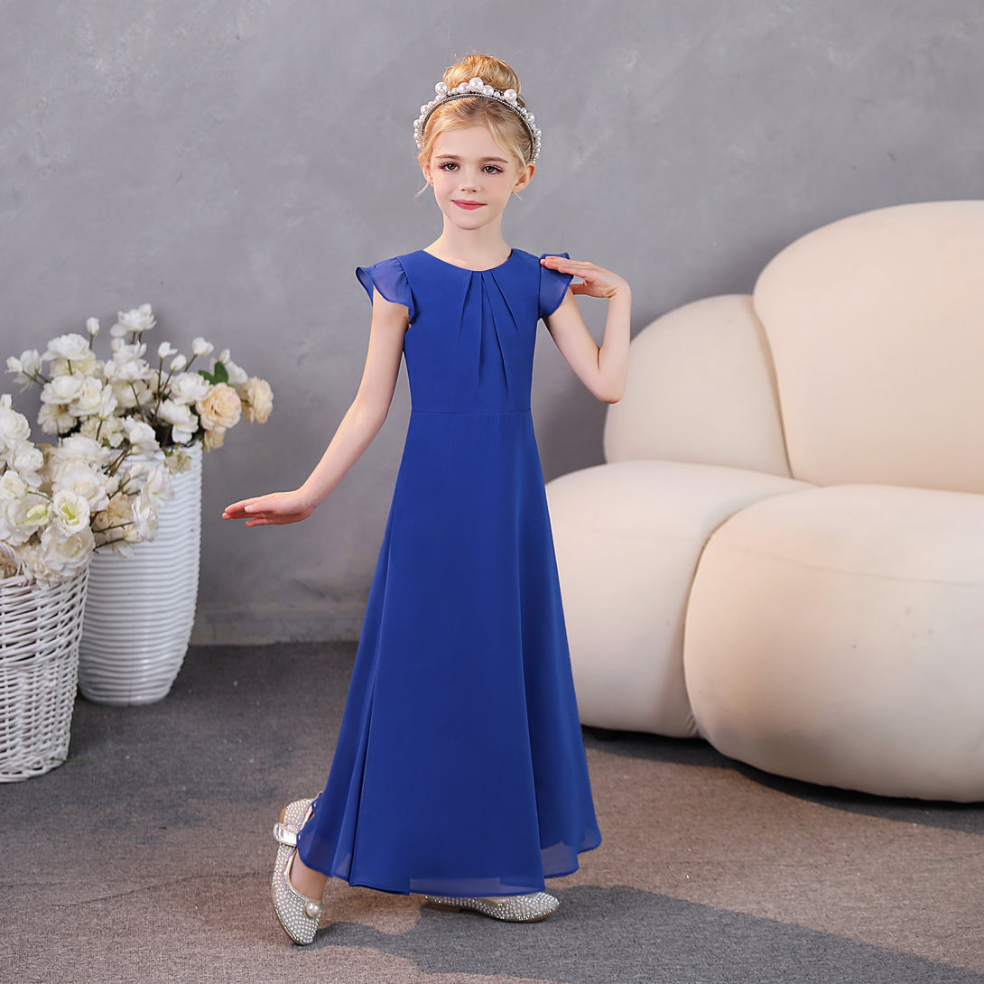 Girls Dresses Junior Bridesmaid Dress Chiffon Floor-Length Party Dresses Gidiondress
