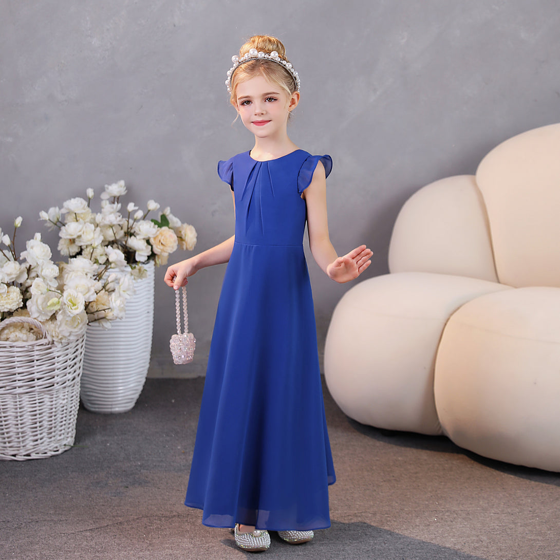 Girls Dresses Junior Bridesmaid Dress Chiffon Floor-Length Party Dresses Gidiondress