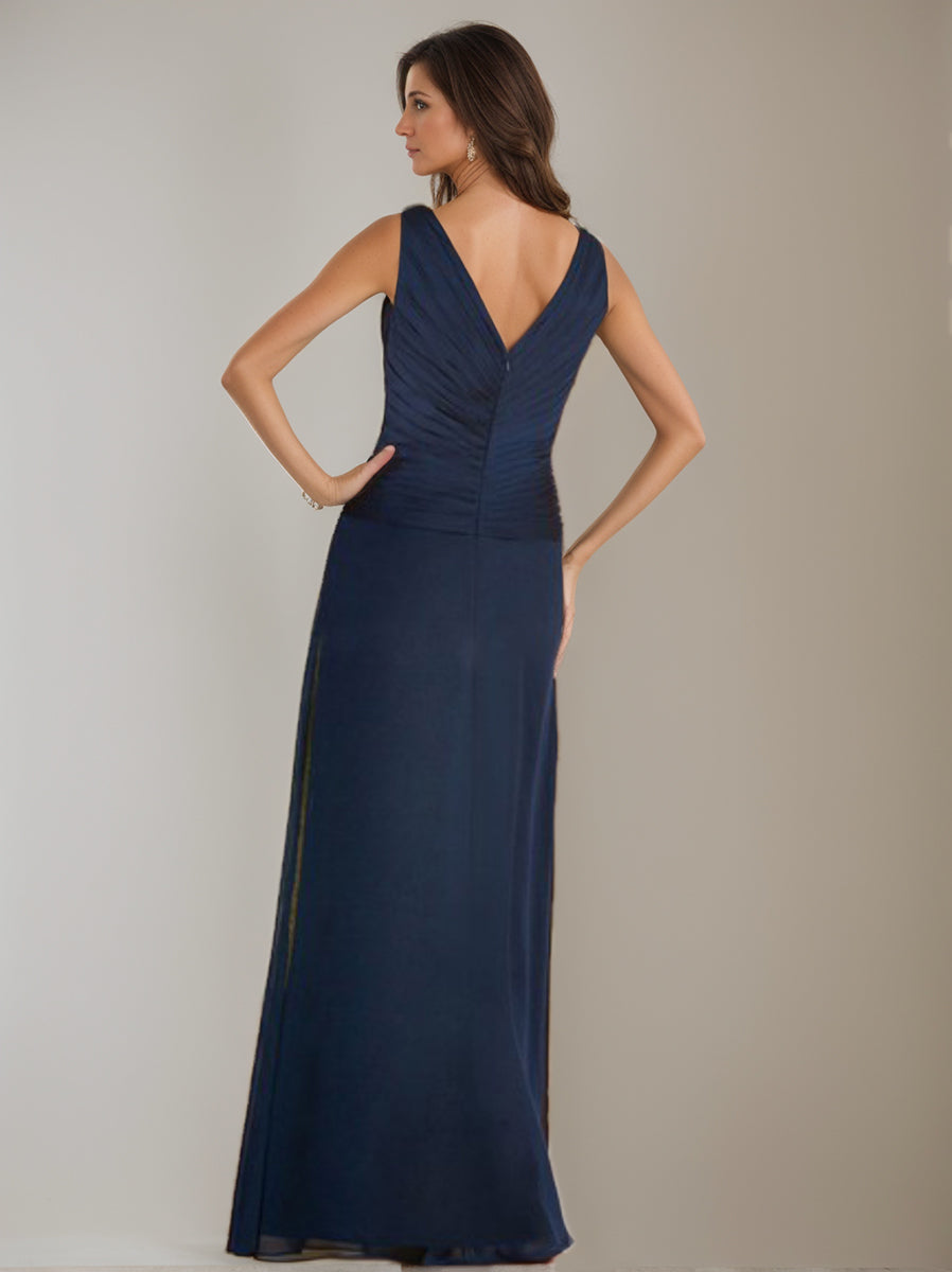 Sheath/Column V-Neck 3/4 Sleeves Mother Of The Bride Dresses With Ruffles & Jacket BabaMila