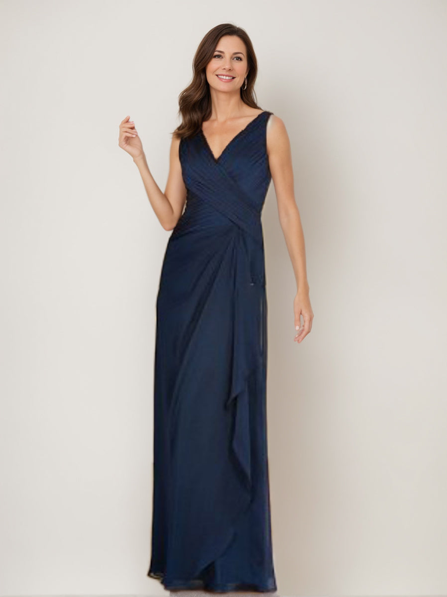 Sheath/Column V-Neck 3/4 Sleeves Mother Of The Bride Dresses With Ruffles & Jacket BabaMila