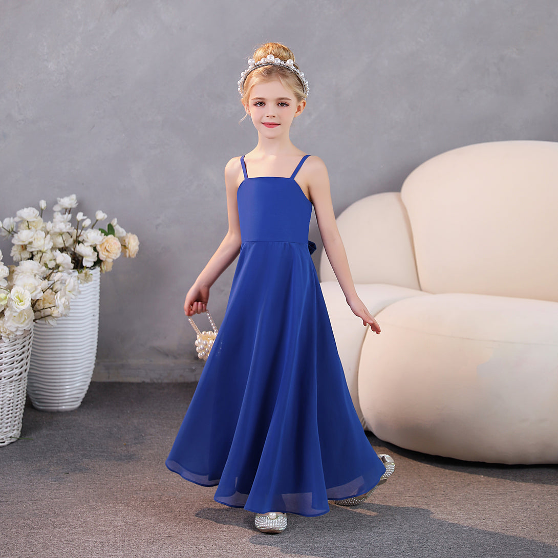 Girls Dresses Simple Chiffon Floor-Length Junior Bridesmaid Dresses Gidiondress