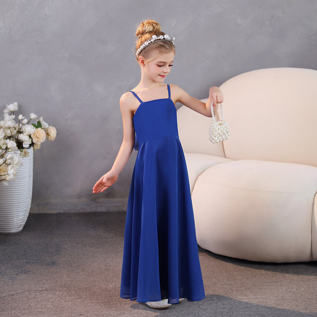 Girls Dresses Simple Chiffon Floor-Length Junior Bridesmaid Dresses Gidiondress