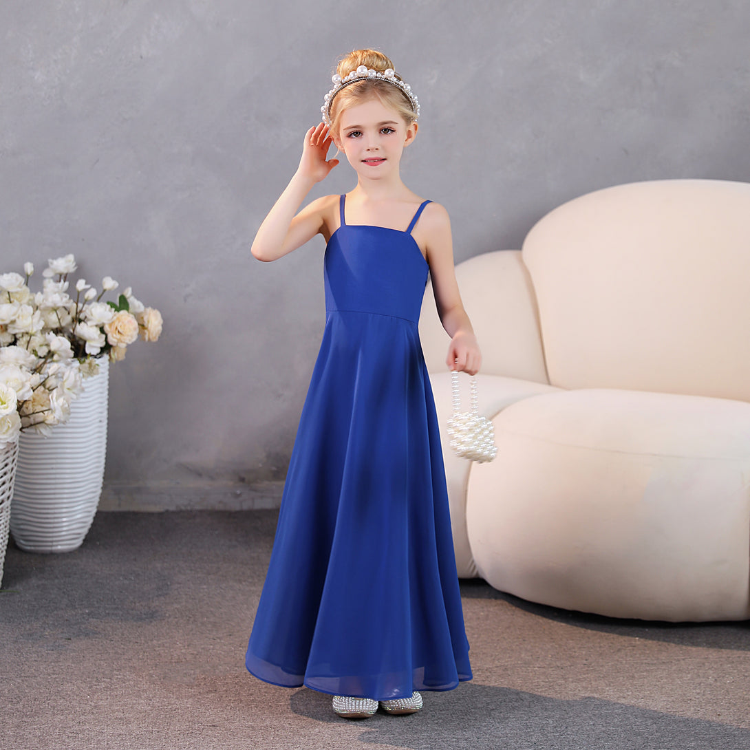 Girls Dresses Simple Chiffon Floor-Length Junior Bridesmaid Dresses Gidiondress