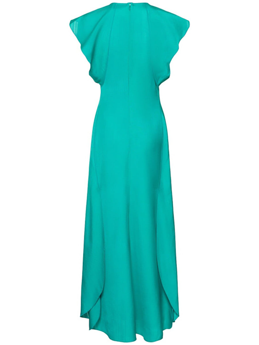 A-Line/Princess Scoop Sleeveless Ankle-Length Wedding Guest Dress with Ruffles BabaMila