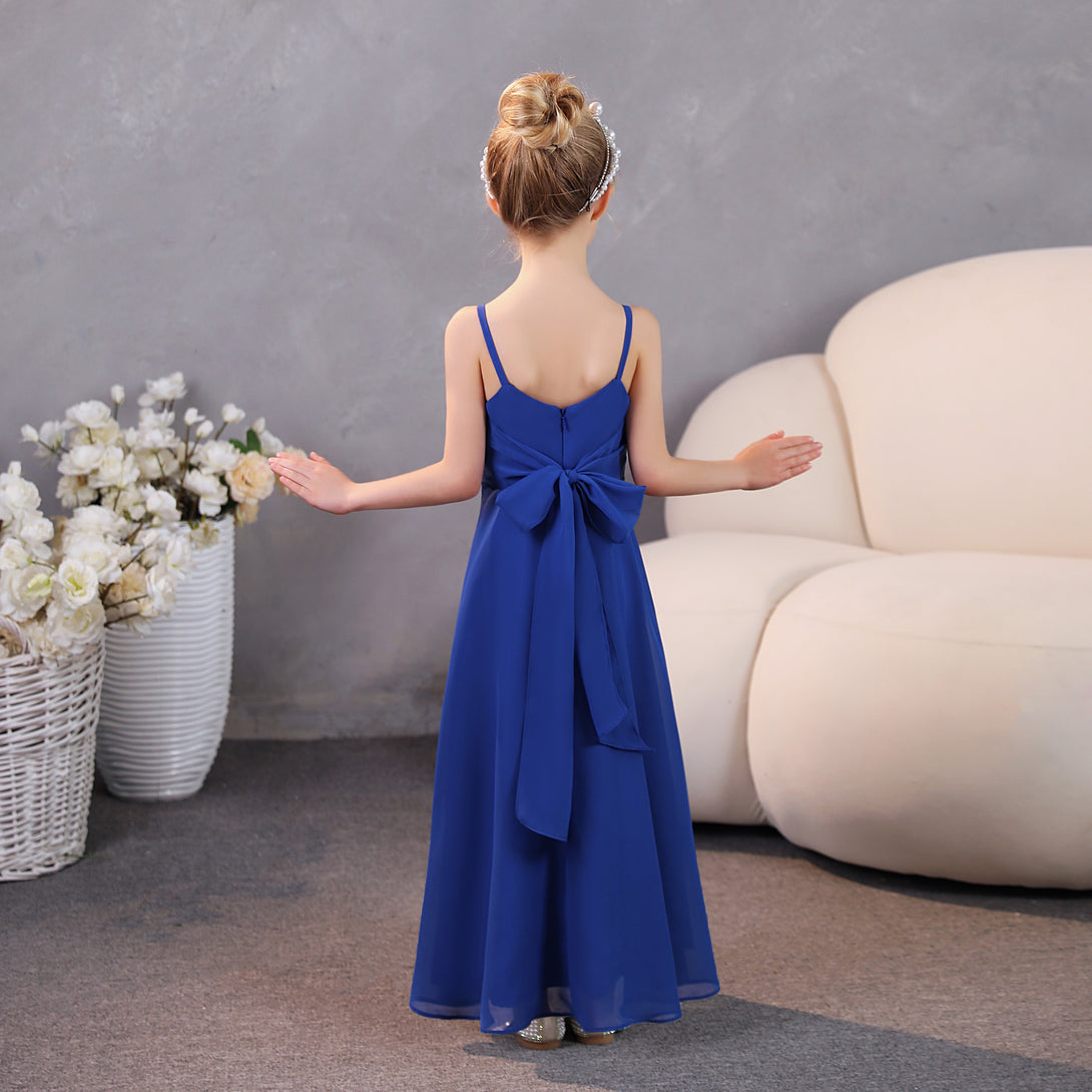 Girls Dresses Simple Chiffon Floor-Length Junior Bridesmaid Dresses Gidiondress