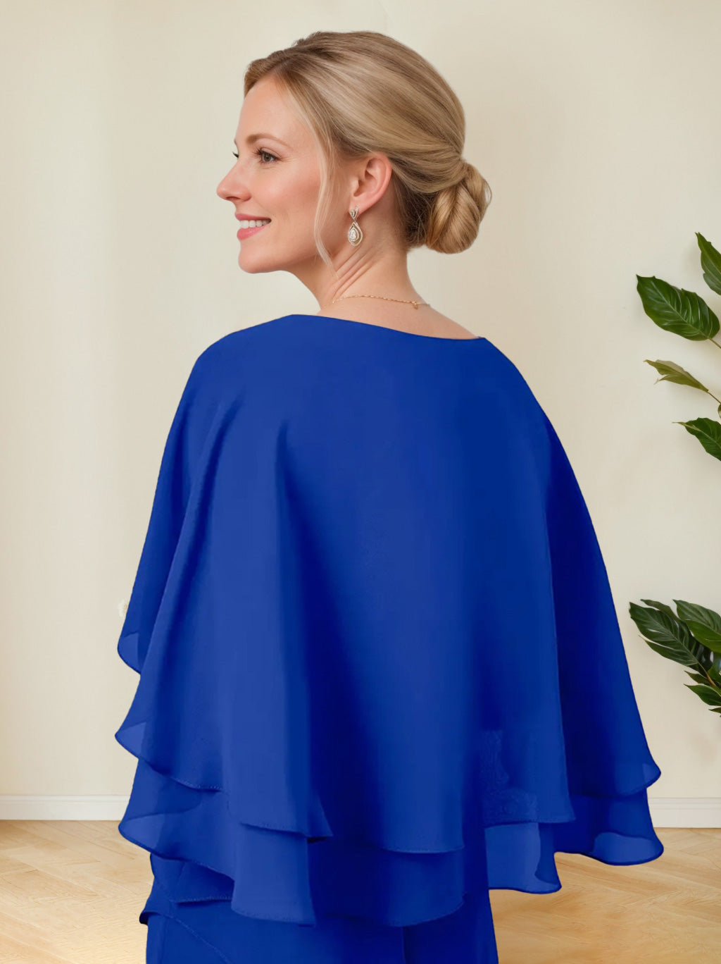 A-Line/Princess V-Neck Half Sleeves Floor-Length Regular & Plus Size Mother Of The Bride Dresses With Ruffles BabaMila