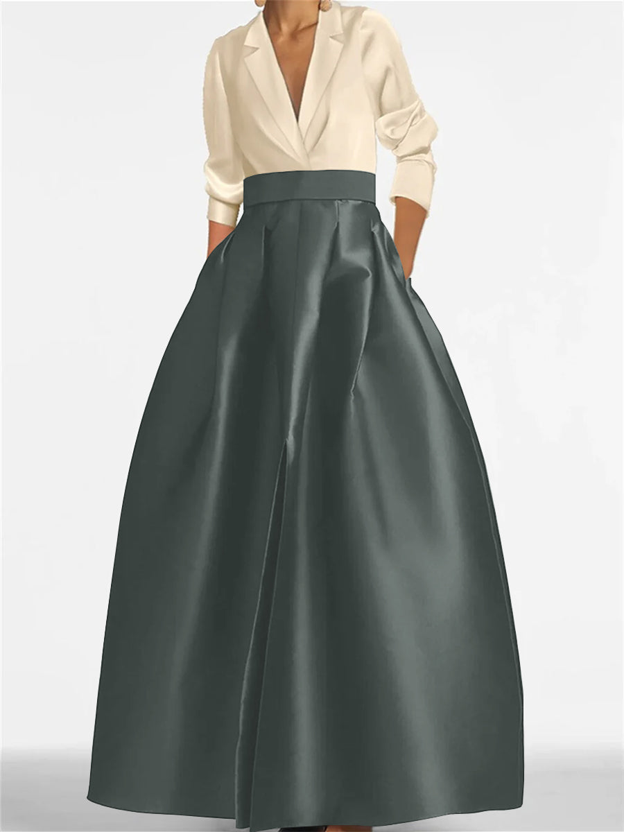 A-Line/Princess One-Shoulder Sleeveless Floor-Length Mother Of The Bride Dresses With Split Side BabaMila