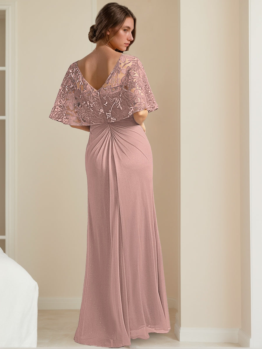 A-Line/Princess V-Neck Ankle-Length Elegant Mother Of The Bride Dresses With Appliques BabaMila