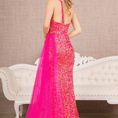 Sheath/Column One-Shoulder Sleeveless Floor-Length Long Prom Dresses with Split Side/Sequins BabaMila