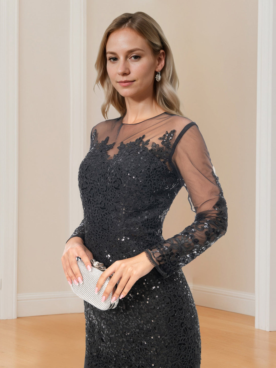 Mermaid/Trumpet Scoop Long Sleeves Mother Of The Bride Dresses With Applique BabaMila