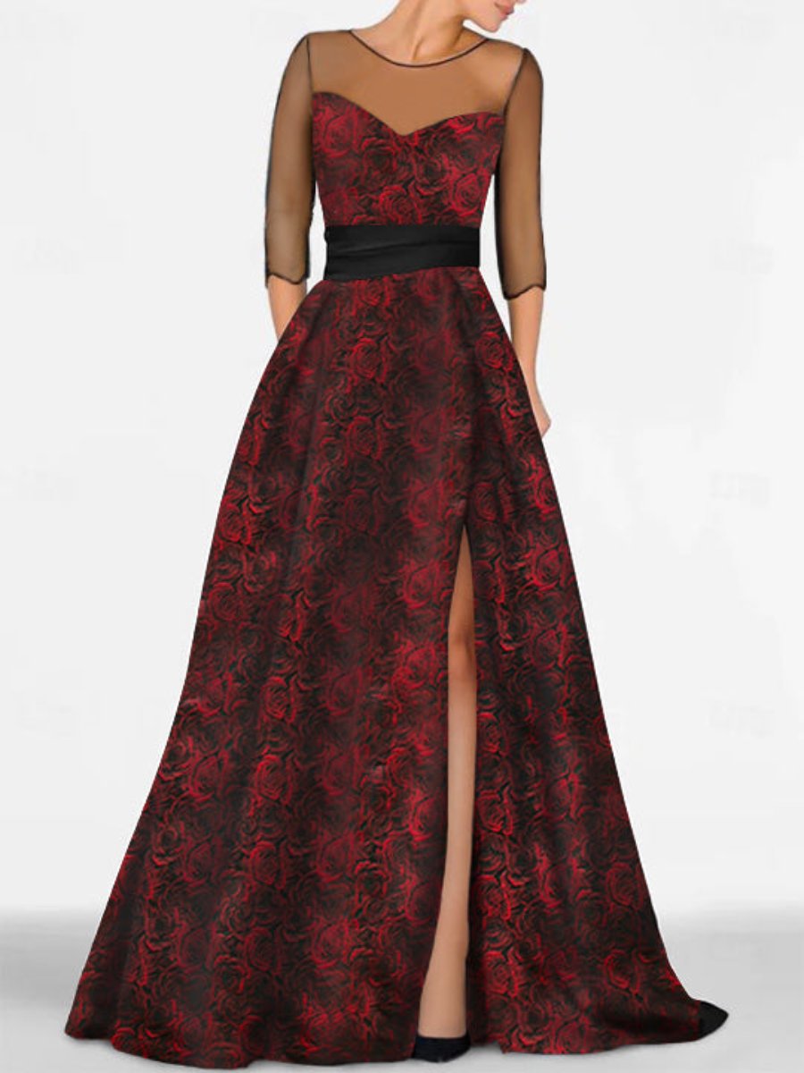 A-Line/Princess Sweetheart Mother Of The Bride & Groom Dresses With Printed Flower & High Split BabaMila