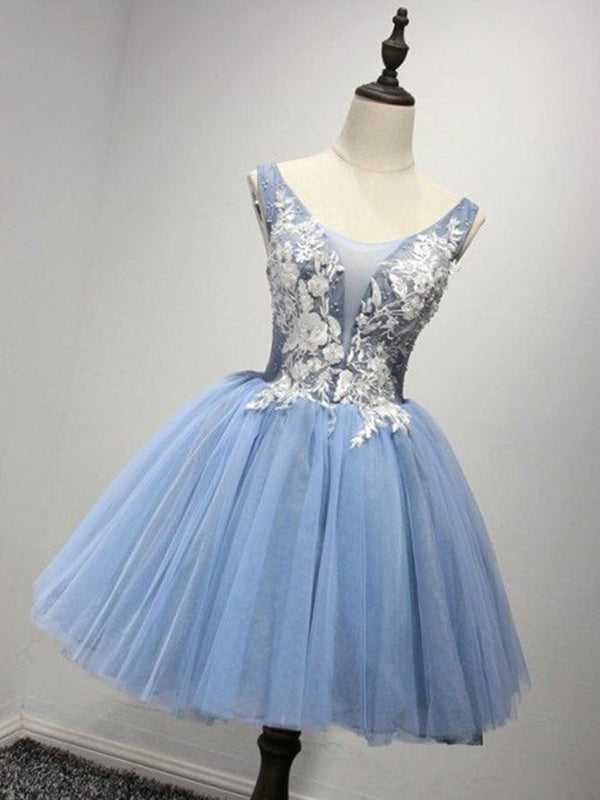 Homecoming Dress Appliques Scoop Short Prom Dress Party Dress Homecoming Dress BabaMila