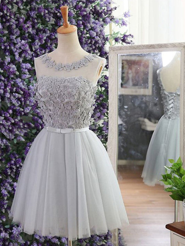 Homecoming Dress Lace-up Scoop Short Prom Dress Party Dress Homecoming Dress BabaMila