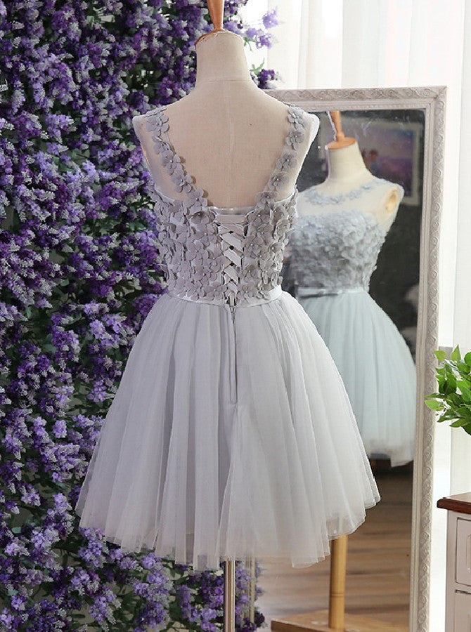 Homecoming Dress Lace-up Scoop Short Prom Dress Party Dress Homecoming Dress BabaMila